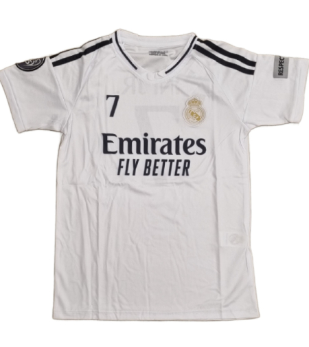 חליפות כדורגל מדריד - ויניסיוס לבן עם סמל
