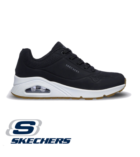 SKECHERS UNO סקצ'רס גברים שחור לבן סוליית דבש