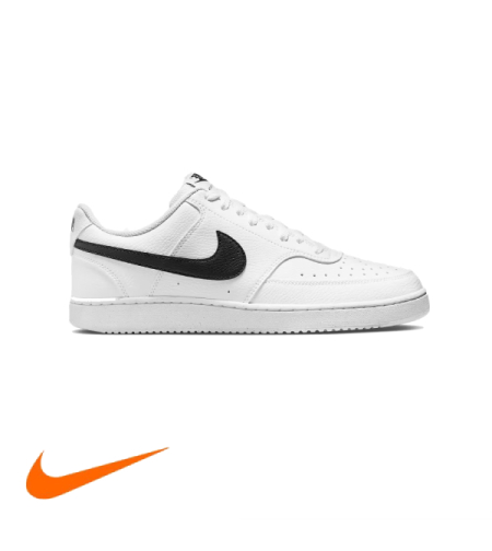 NIKE COURT VISION LOW נייקי גברים לבן שחור