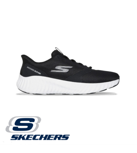 SKECHERS SLIP IN GO RUN NOW סקצ'רס סליפ אין גברים שחור לבן