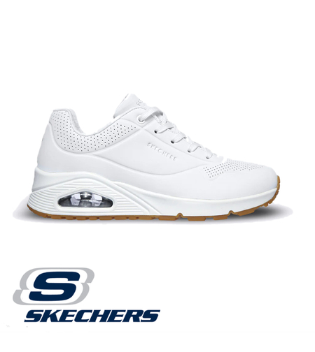 SKECHERS UNO סקצ'רס נשים לבן סוליית דבש