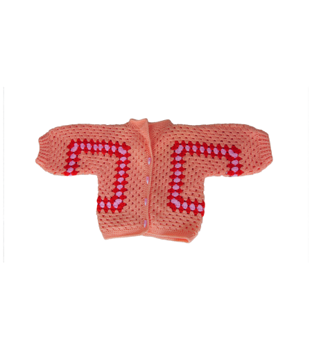 אפודה לתינוק/ת בצבע אפרסק