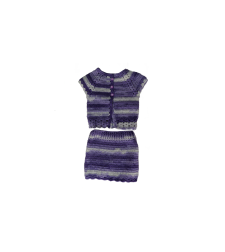 סט אפודה וחצאית סגולה לתינוקת