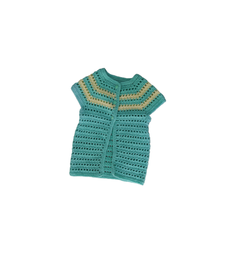 אפודה/ עליונית לתינוקת בצבע טורקיז