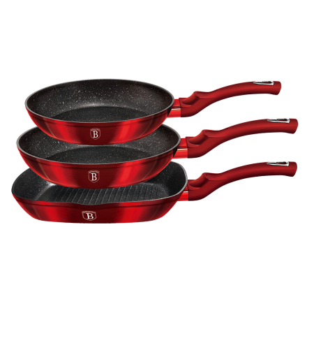 סט 3 מחבתות איכותיות BH-1289 Metallic