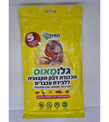 גלומאוס- 5 מלכודות דבק ללכידת עכברים