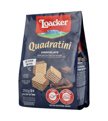 לואקר וופל במילוי קרם קקאו ושוקולד 250 גרם
