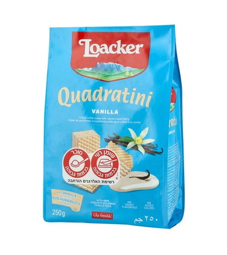 לואקר וופל במילוי קרם בטעם וניל 250 גרם