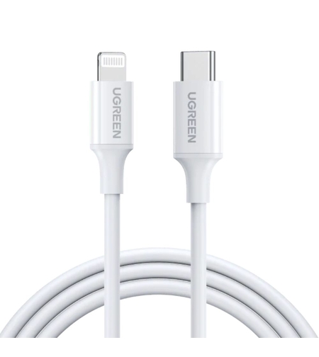 כבל טעינה UGREEN USB-C to Lightning MFi באורך 1 מטר