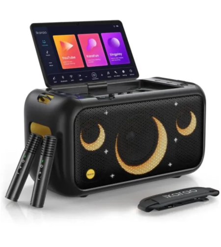 רמקול אלחוטי נייד עם מסך (כולל 2 מיקרופונים אלחוטיים) - Ikaro Break X1