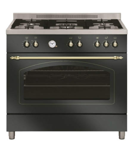 תנור משולב כיריים גז - 5 להבות LaCasa LC9060RB שחור כפרי