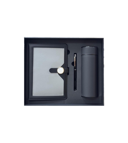 סט מחברת+בקבוק+עט -שחור