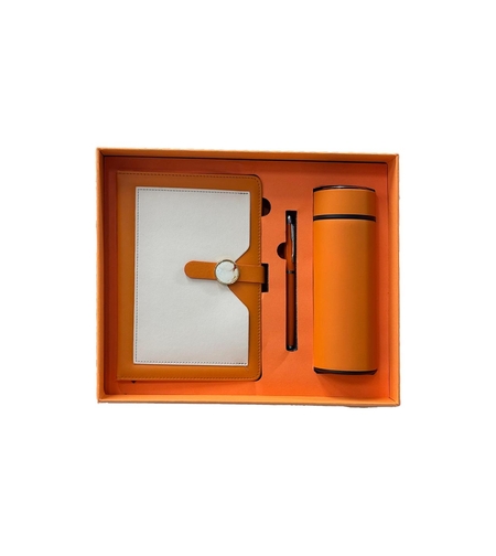 סט מחברת+בקבוק+עט -כתום