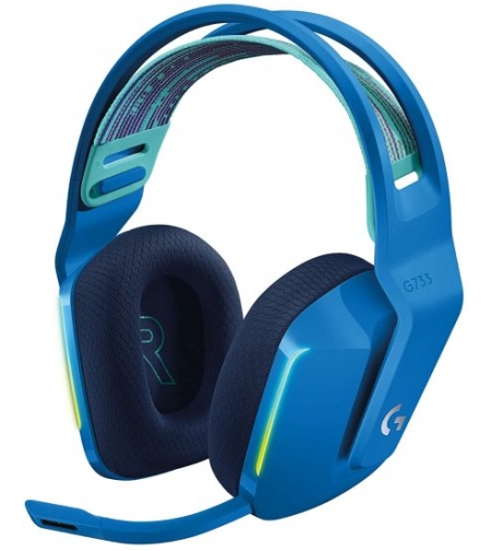 אוזניות גיימרים אלחוטיות כחול Logitech G733 LightSpeed RGB