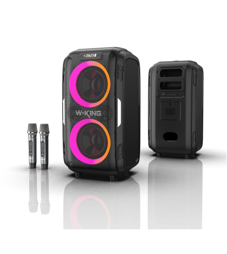 בידורית + 2 מיקרופונים W-KING T9 PRO 120W