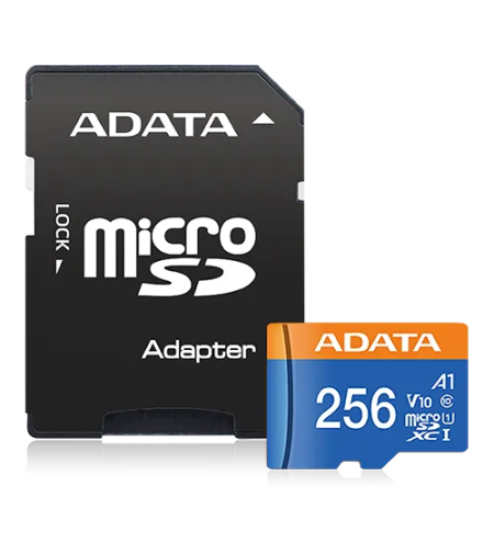 כרטיס זכרון בנפח 256GB כולל מתאם ADATA Premier Micro SDXC UHS-I AUSDX256GUICL10A1-RA1 SD