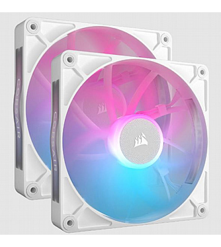 זוג מאווררים עם בקר Corsair iCUE LINK RX140 RGB 140mm Twin Starter Kit White