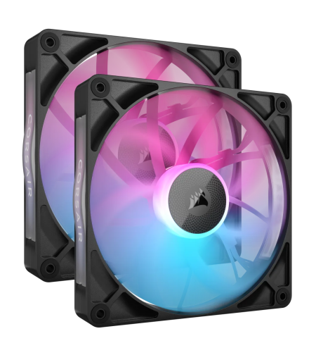 קיט 2 מאווררים + בקר Corsair RX140 RGB Srtater Kit 140mm Black