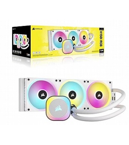 קירור נוזלי למעבד לבן  Corsair iCUE H150i Elite Capellix X 360mm