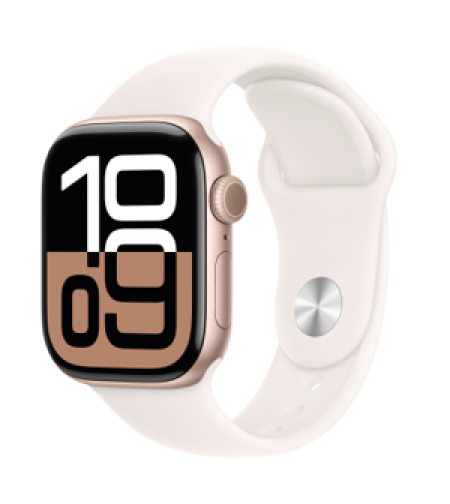 שעון חכם Apple Watch Series 10 GPS 46mm Rose Gold Aluminium Case with Light Blush Sport Band - M/L