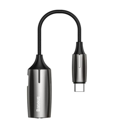 מתאם Baseus 2-in-1 Type-C Male to Type-C & 3.5mm Female Adapter L60