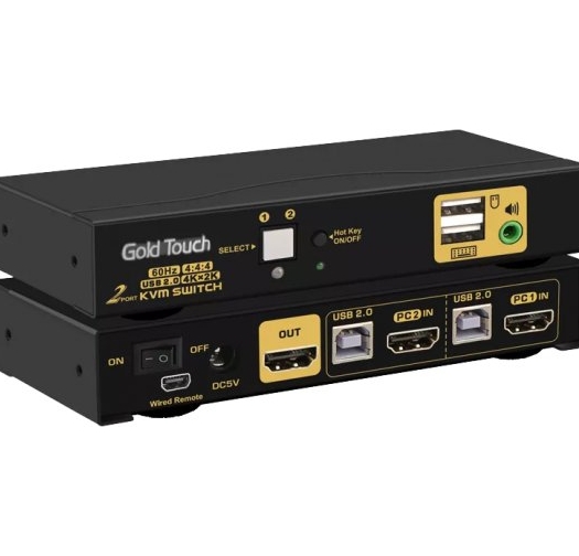 מתג Gold Touch KVM 2 port HDMISwitch 4K 60HZ