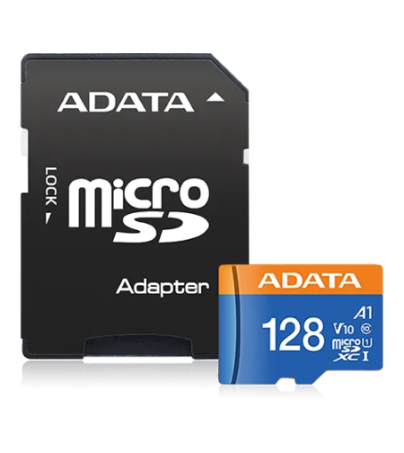כרטיס זכרון בנפח 128GB כולל מתאם ADATA Premier Micro SDXC UHS-I AUSDX128GUICL10A1-RA1 SD