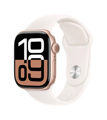 שעון חכם Apple Watch Series 10 GPS 42mm Rose Gold Aluminium Case with Light Blush Sport Band - S/M