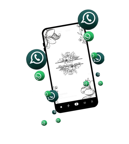 הזמנה דיגיטלית דגם פרחים שחור לבן