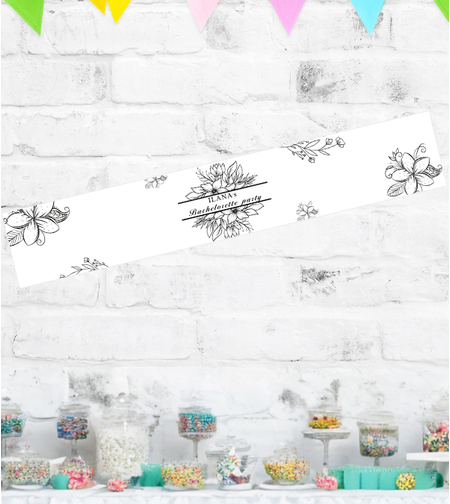 כרזה/ ראנר דגם פרחים שחור לבן