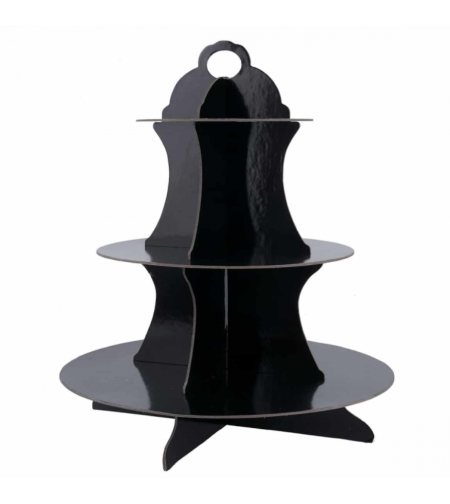 מעמד 3 קומות לקאפקייקס - שחור