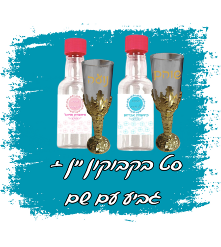 סט גביע יין +בקבוקון למילוי
