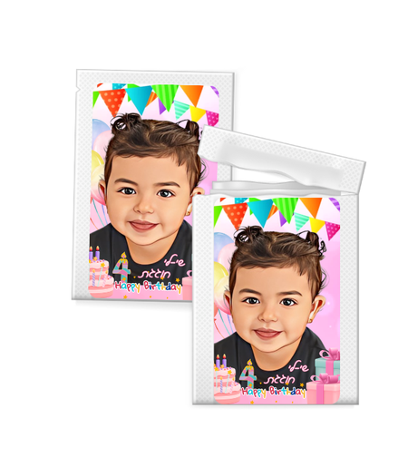 20 יח' מגבונים לחים דגם דיוקן מצוייר