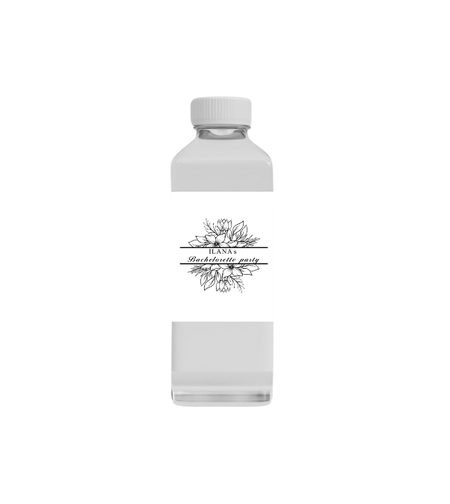 בקבוק למילוי שתייה דגם פרחים שחור לבן