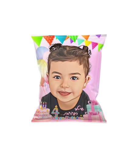 שקית חטיף ממותגת דגם דיוקן מצוייר