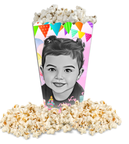 קופסאת חטיפים/ פופקורן דגם דיוקן מצוייר