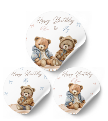 דף מדבקה לחגיגה דגם דובי