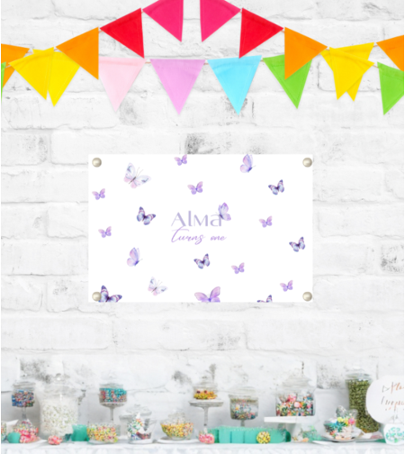 שלט לתליה דגם פרפרים