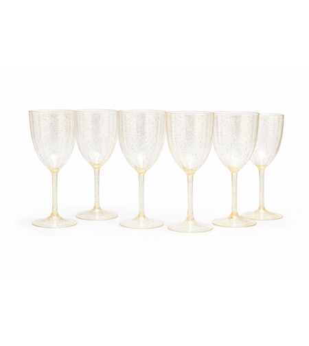 8 גביעי יין על רגל מהודרים נצנץ זהב-קטנים 100 מ