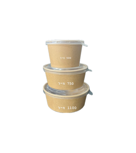 קערות קראפט עם מכסה 750 מ״ל
