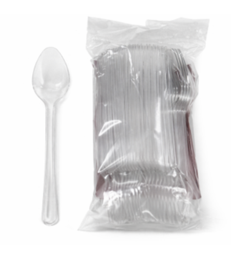 כפית קשיחה שקוף ארוז 50 י