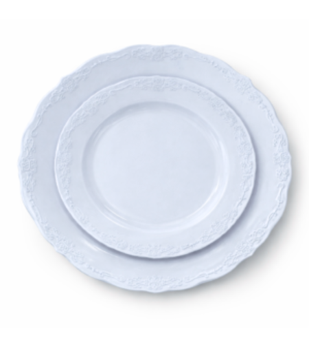 סט צלחות מהודר 16 יח' וינטאג' לבן כשל