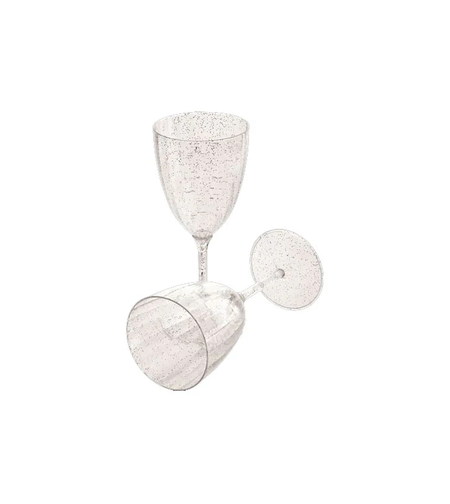 8 גביעי יין על רגל מהודרים נצנץ כסף-גדולים 7oz כשל