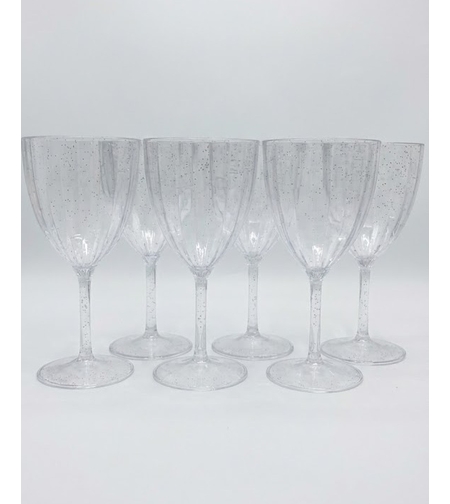 8 גביעי יין על רגל מהודרים נצנץ כסף-קטנים 100 מ