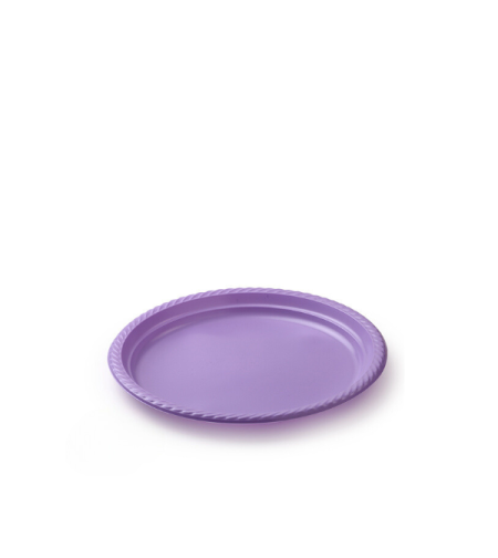 צלחת קטנה פלסטיק קשיחה ומעוצבת סגול 20 יחידות