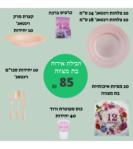 חבילת אירוח בת מצווה