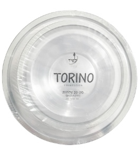 סט 30 צלחות TORINO עם פס כסף