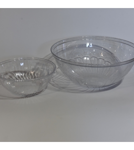 קערה קריסטל פסים קטנה נצנץ כסף 1 י