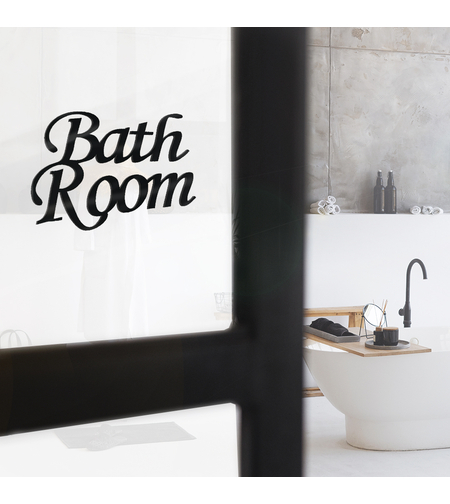 שלט כניסה למקלחת Bath Room | פרספקס