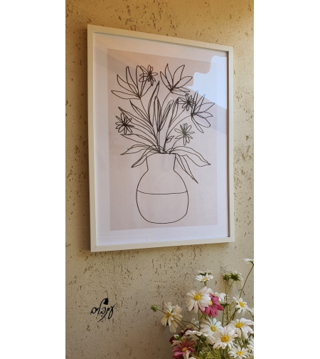 תמונת קיר אגרטל שחור לבן